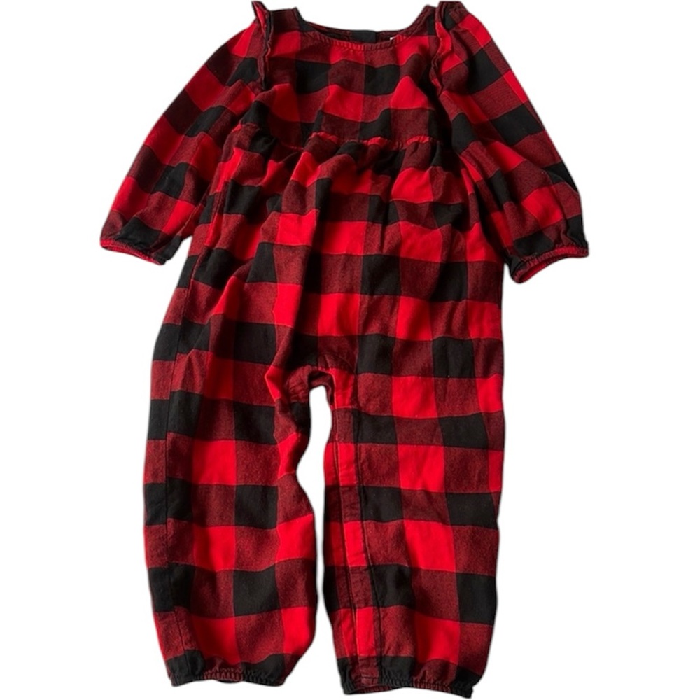Baby Gap Plaid Red and Black One Piece